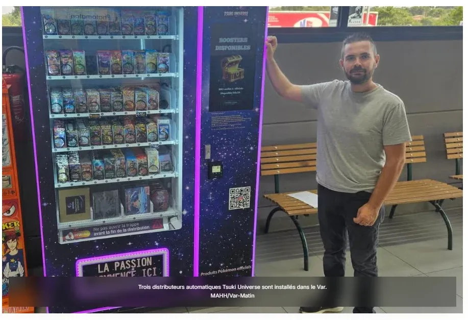 Photo Nice-Matin de Tsuki Universe avec la machine et son fondateur