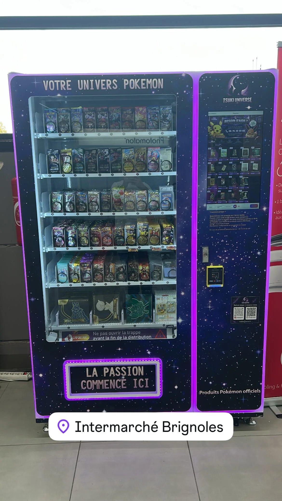 Machine Tsuki Universe de Brignoles après le réapprovisionnement avec les bundles Pokémon 30 ans du 3 octobre 2026